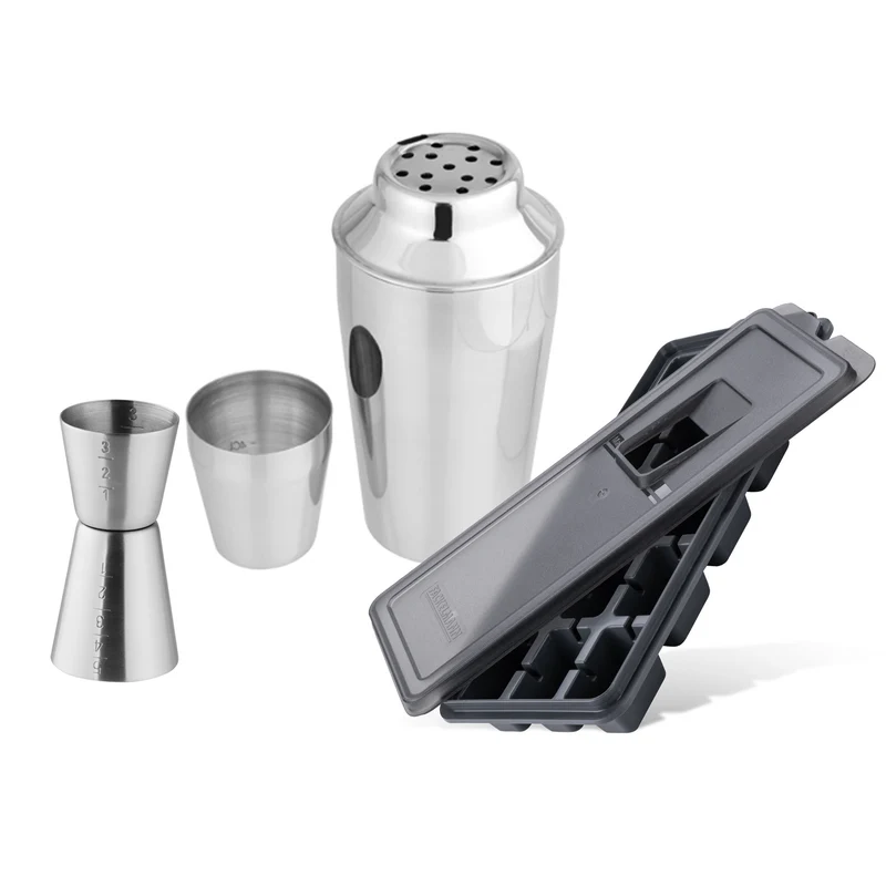 Set per Cocktail, miscelatore shaker, misurino dosatore e forma ghiaccio