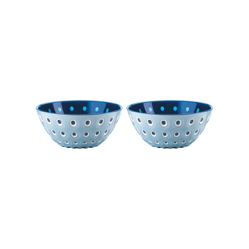 SET OF 2 BOWLS Ø12CM "LE MURRINE" - Light blue/White/Blue