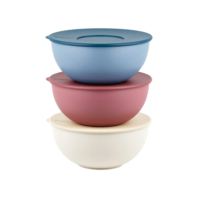 SET 3 Ø16CM CONTAINERS WITH LID 'EVERYWHERE BIO' "FOOD STORAGE"