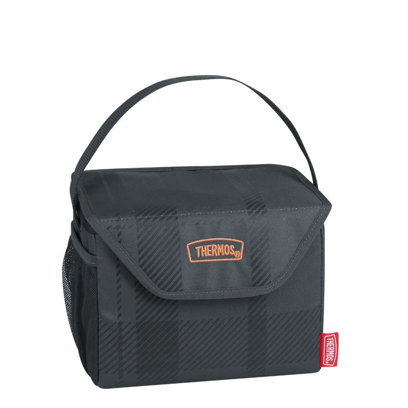 6 Can Cooler Charcoal Plaid