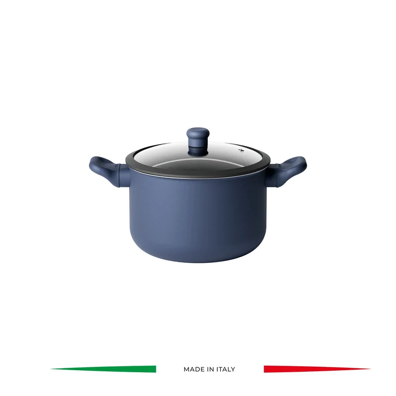 STOCK POT WITH GLASS COVER "COOK&COLOR"