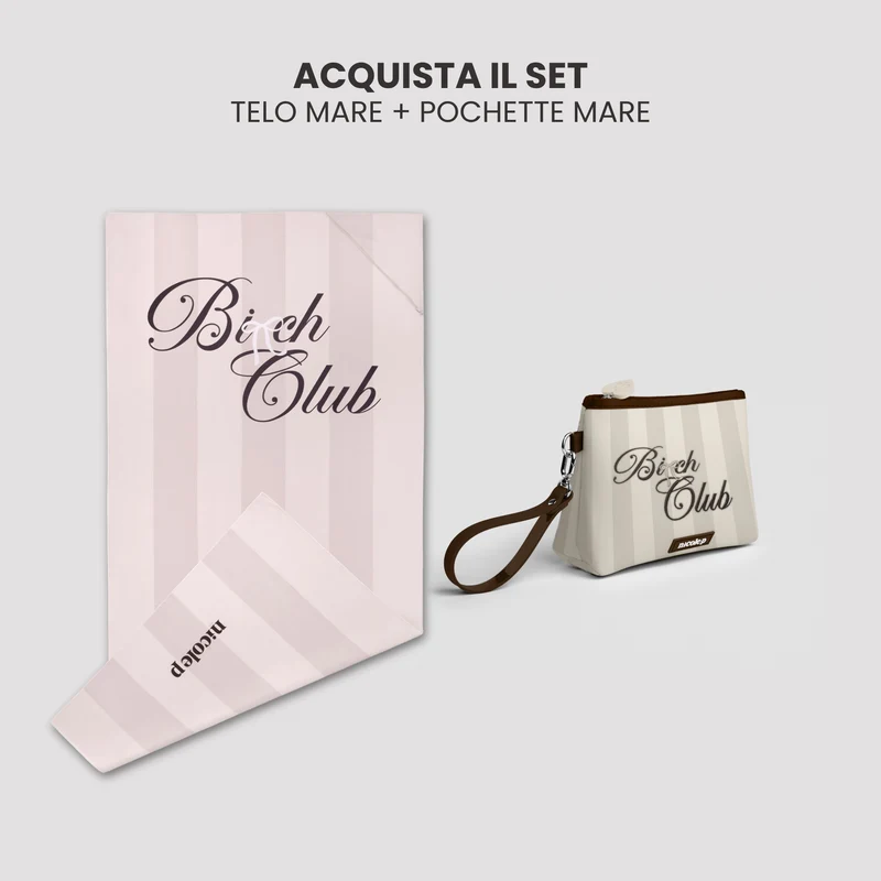 Telo Mare & Pochette Set - Bi*ch Club