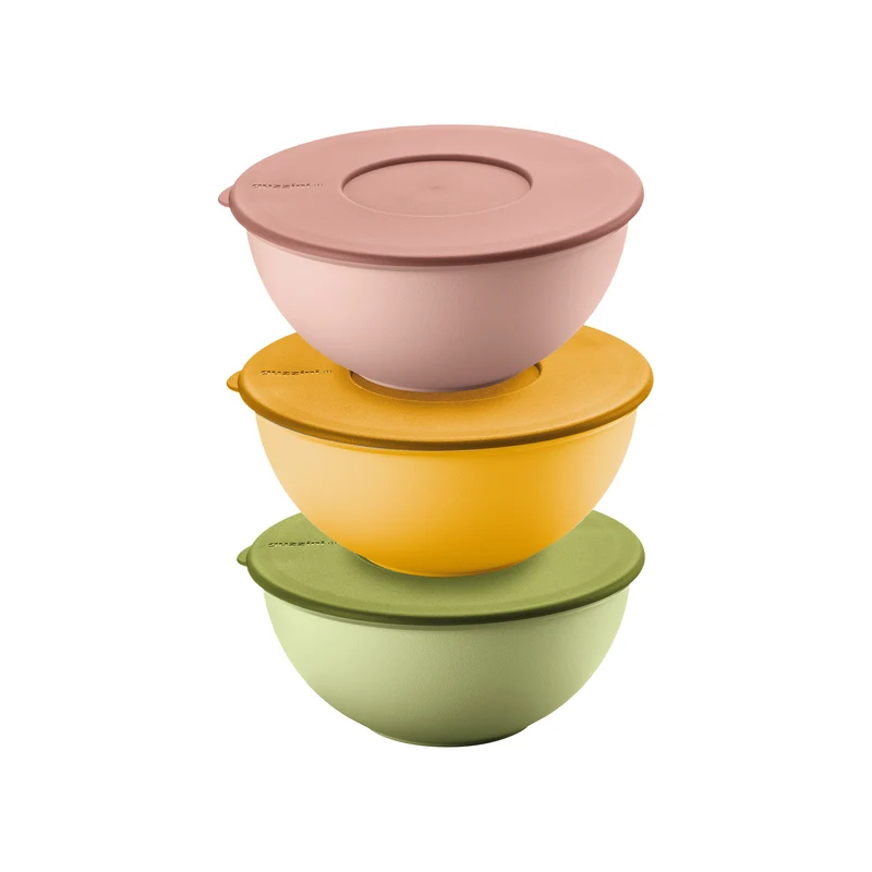 SET 3 Ø16CM CONTAINERS WITH LID 'EVERYWHERE BIO' "FOOD STORAGE"