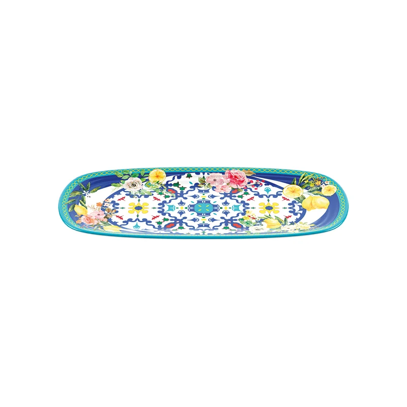 SMALL RECTANGULAR TRAY ''FLOWER&LEMON''