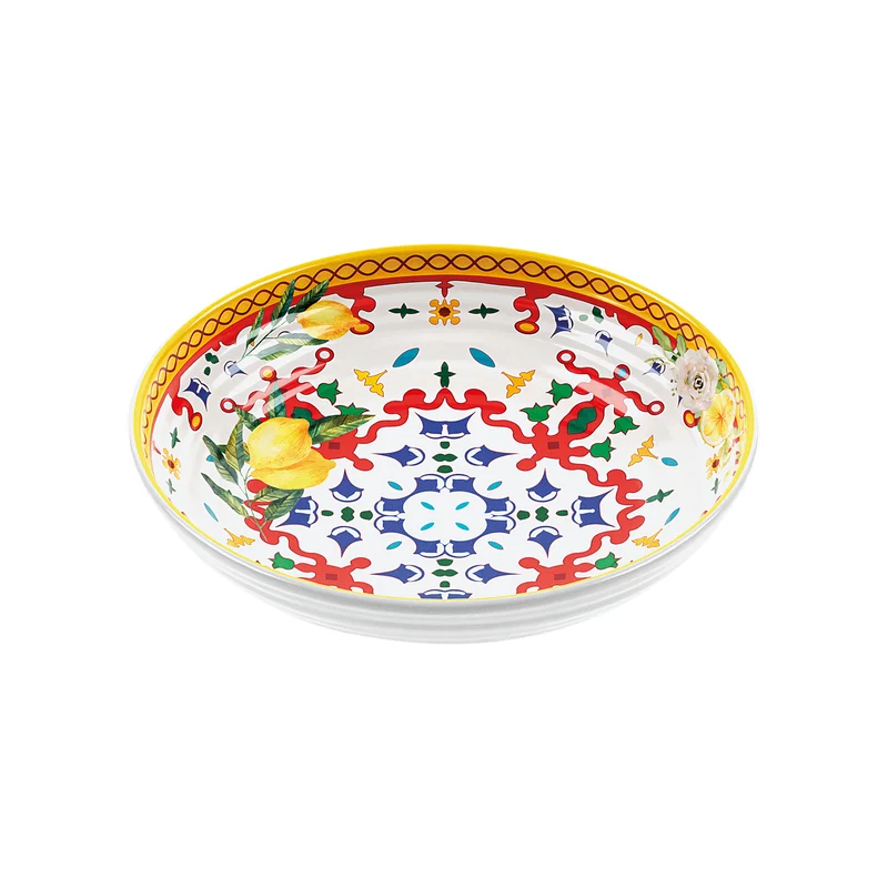 SOUP PLATE ''FLOWER&LEMON''