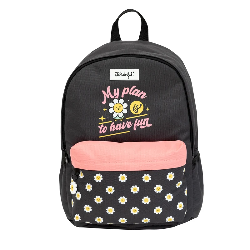 Mochila Wonder Margarita gris - My plan is to have fun