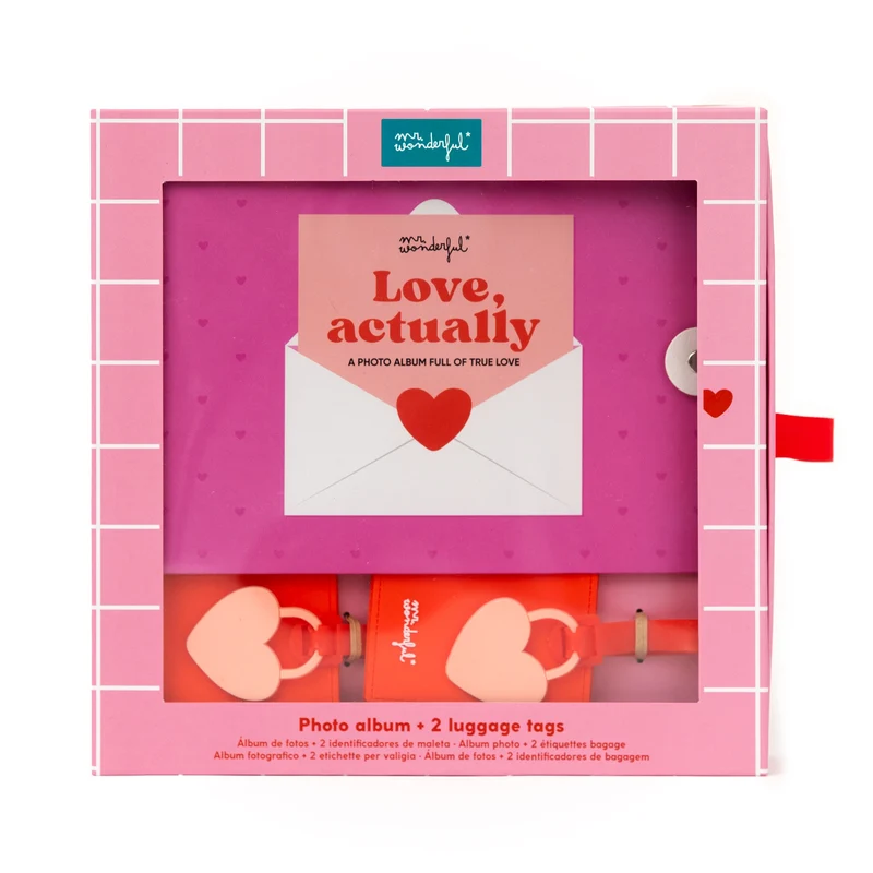 Set de álbum de fotos de viaje + 2 identificadores de maleta - Love, actually