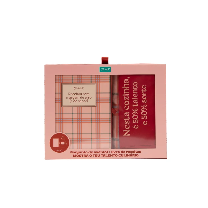 Conjunto avental + livro de receitas - Receitas com margem de erro (e de sabor)
