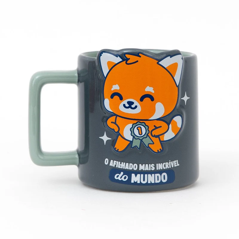 Caneca 3D panda vermelho - O afilhado mais incrível do mundo