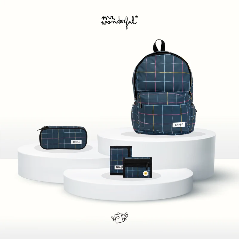Set de mochila + estuche + monedero Urban - Azul