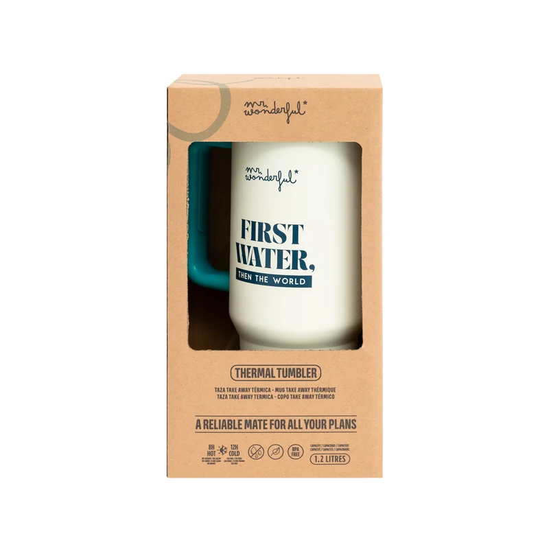 Taza térmica de 1,2 litros - First water, then the world