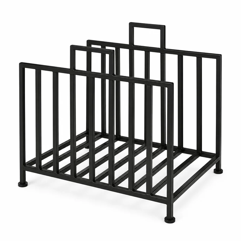 Portalegna da Interno in Ferro e Acciaio Nero 30 x 22 x 59,5 cm Il Gruppone