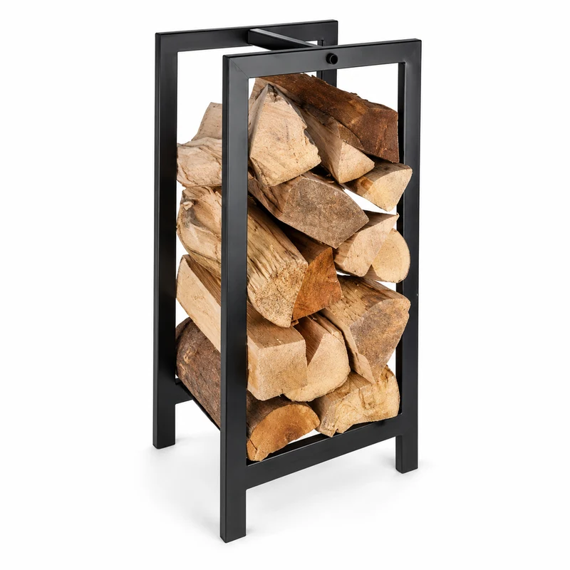 Portalegna da Interno in Ferro e Acciaio Nero 30 x 22 x 59,5 cm Il Gruppone