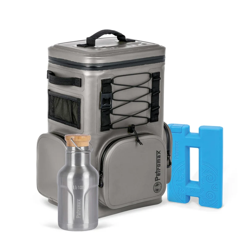 Cooling backpack with ice pack & insulated bottle