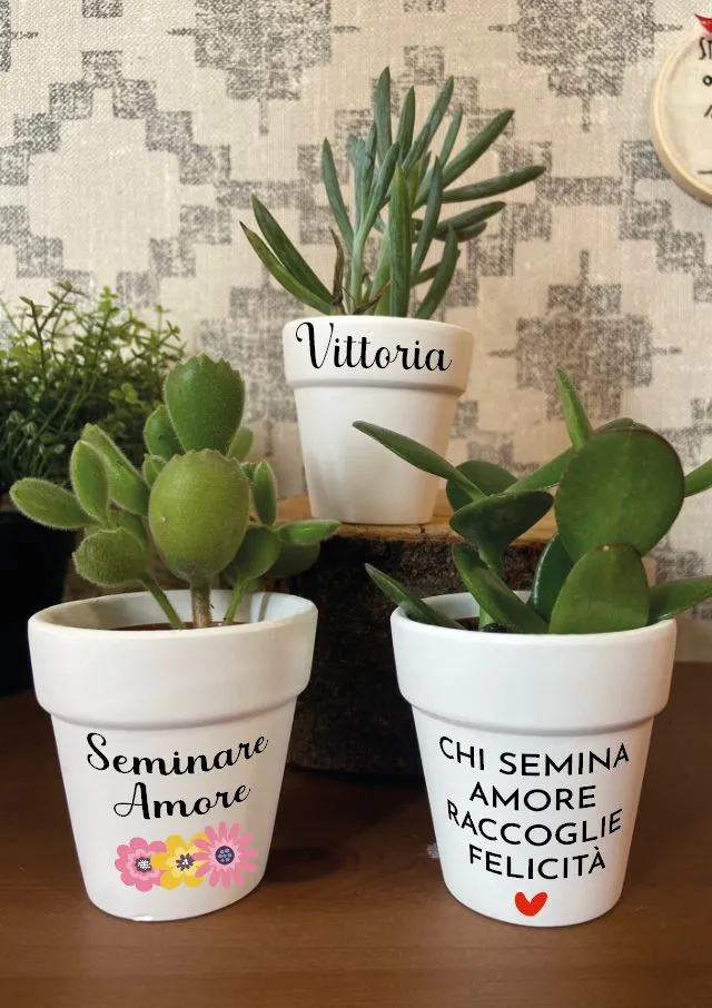 Vasetto bianco personalizzato