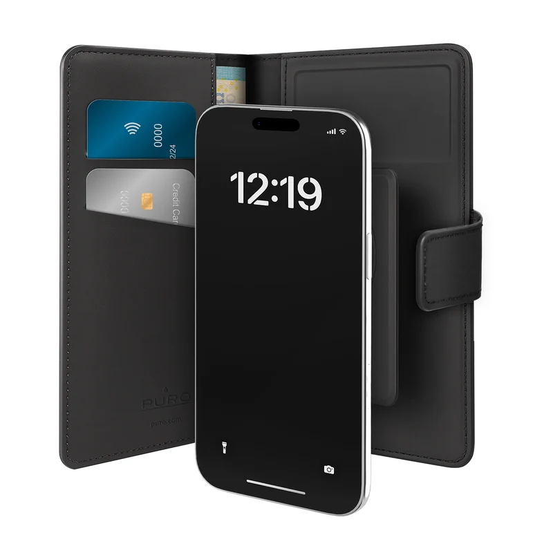 Custodia Wallet Stand magnetica universale per smartphone