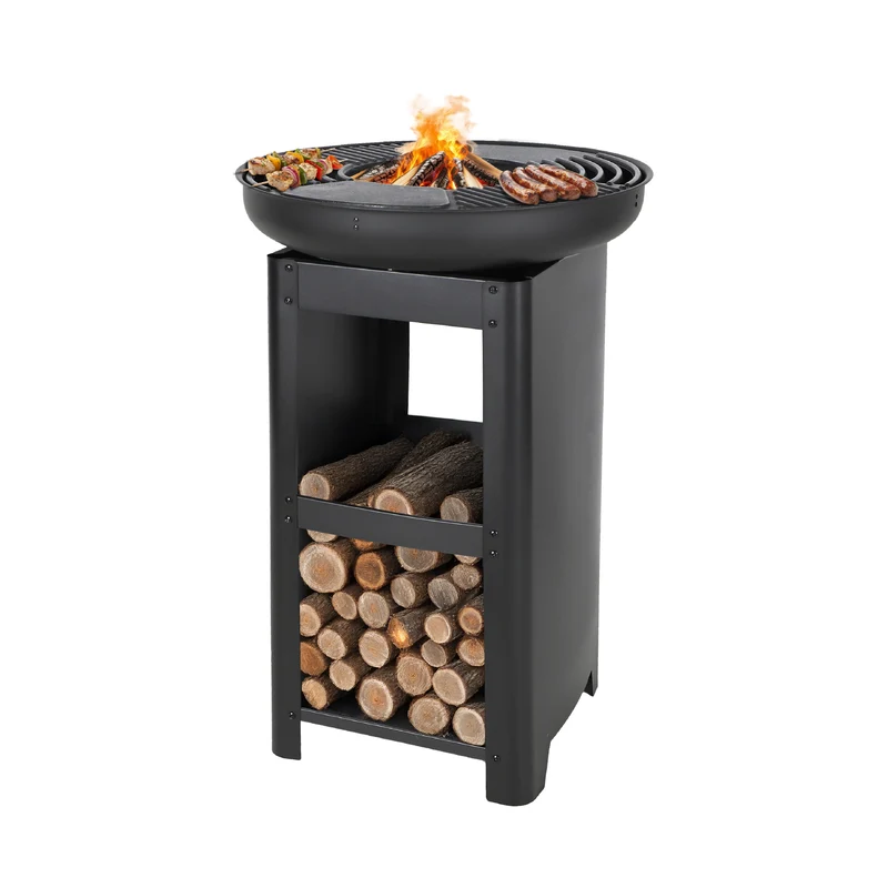Barbecue a Legna e Carbonella con Cottura a Piastra e Griglia Ø58 cm Il Gruppone