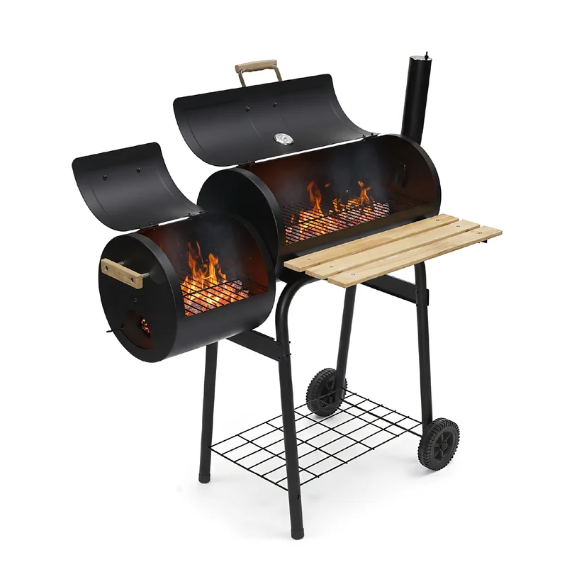Barbecue a Carbone con Affumicatore Laterale e Camino Il Gruppone