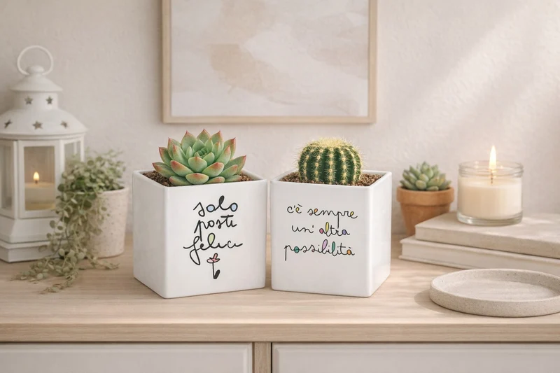 Vasetto in ceramica bianco
