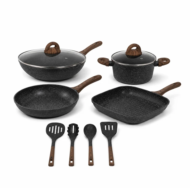 Set Pentole e Padelle Antiaderenti Induzione 10 Pezzi
