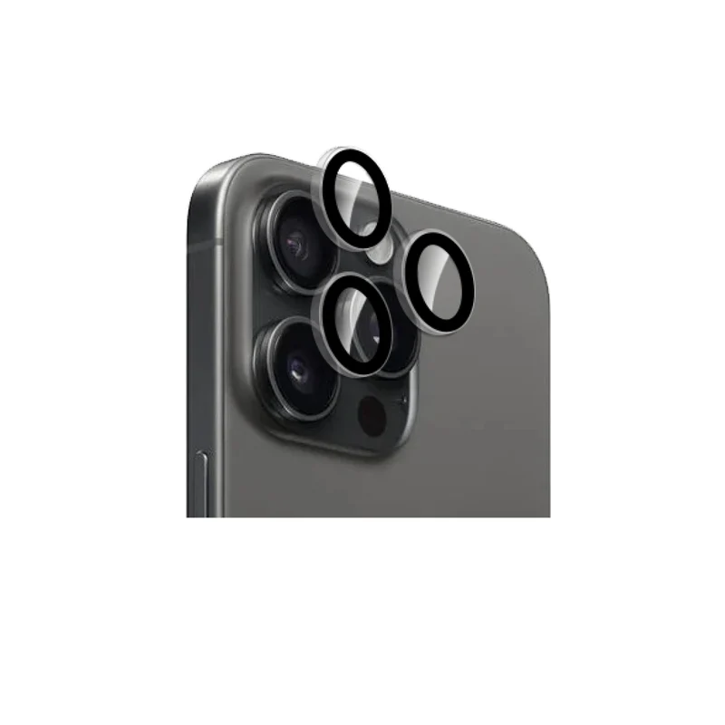Vetro Temperato Protettivo individuale per lenti iPhone 15 Pro e 15 Pro Max