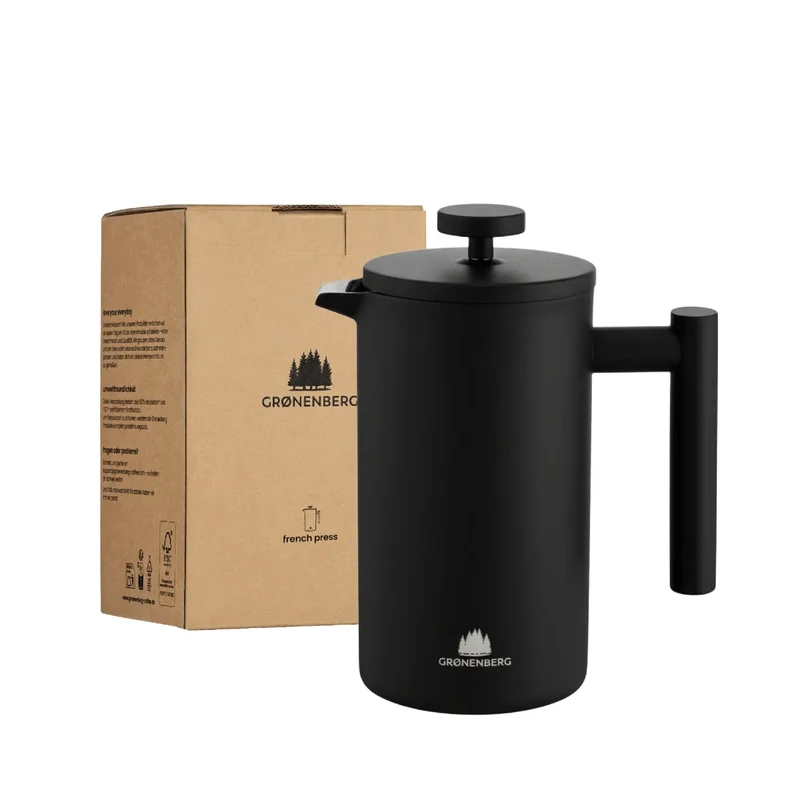 Cafetière à piston en inox avec revêtement couleur - 0.6L