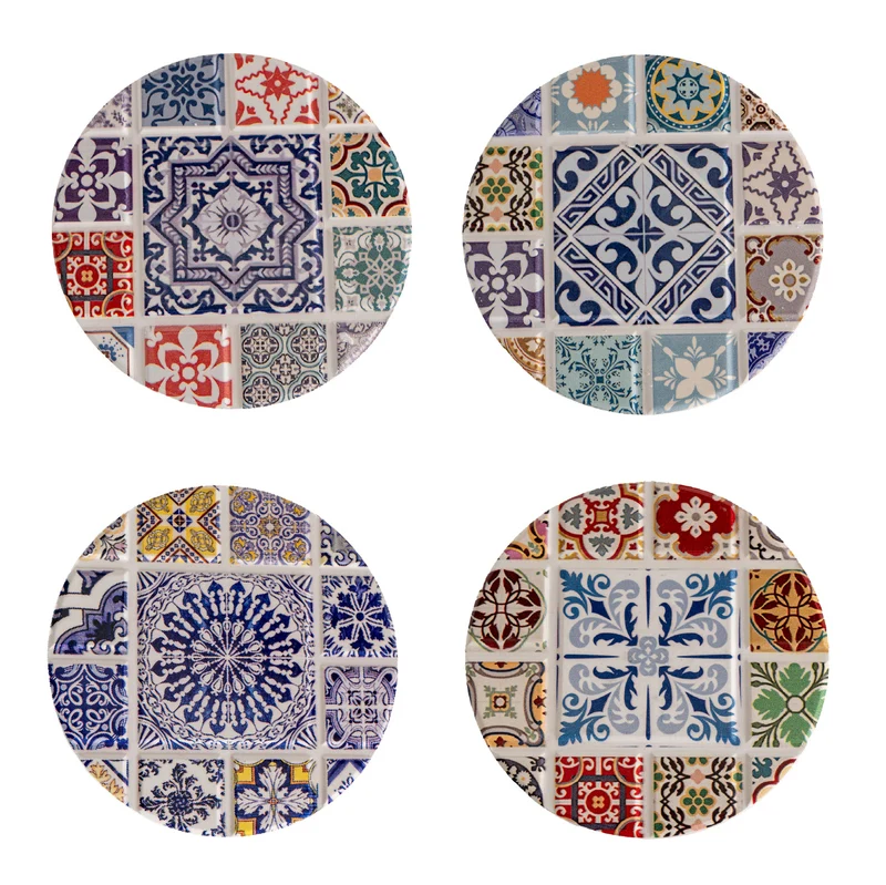 Set 4 Sottobicchieri in Ceramica con Retro in Sughero Antiscivolo, Il Gruppone