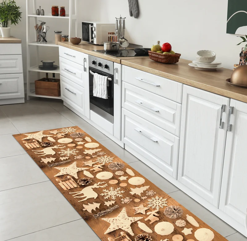 Tappeto Natale Cucina Antiscivolo Made in Italy Passatoia Natalizia
