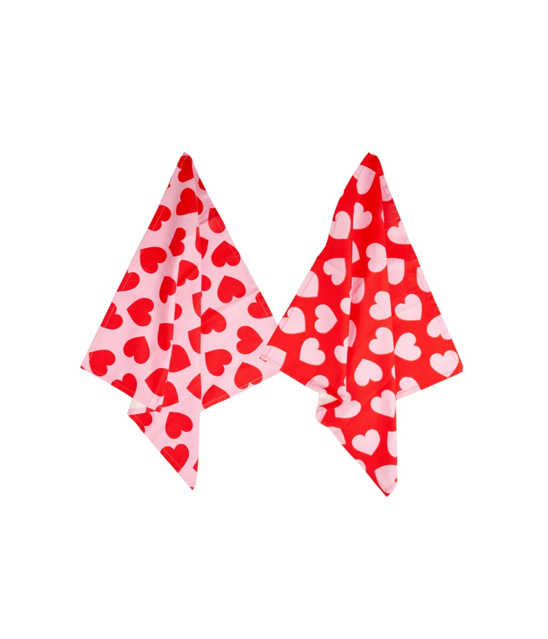 Set 2 Strofinacci Love con Cuori