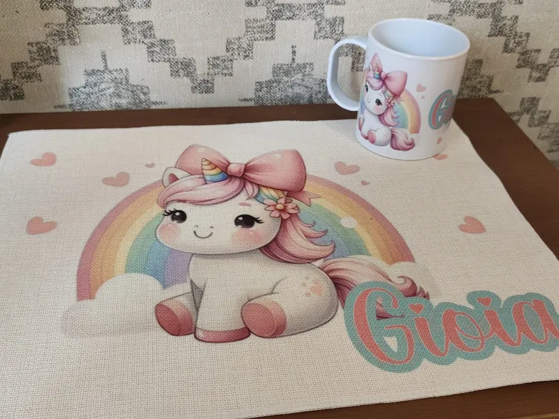 Set Tovaglietta in Canvas con Bicchiere Personalizzato