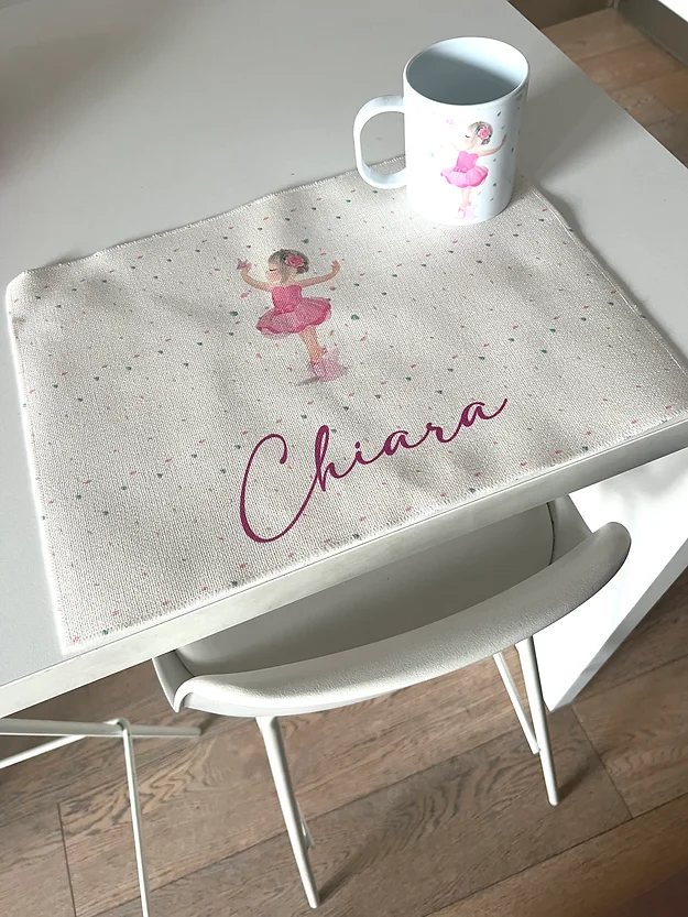 Set Tovaglietta in Canvas con Bicchiere Personalizzato
