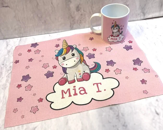 Set Tovaglietta in Canvas con Bicchiere Personalizzato