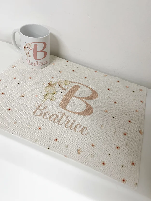 Set Tovaglietta in Canvas con Bicchiere Personalizzato