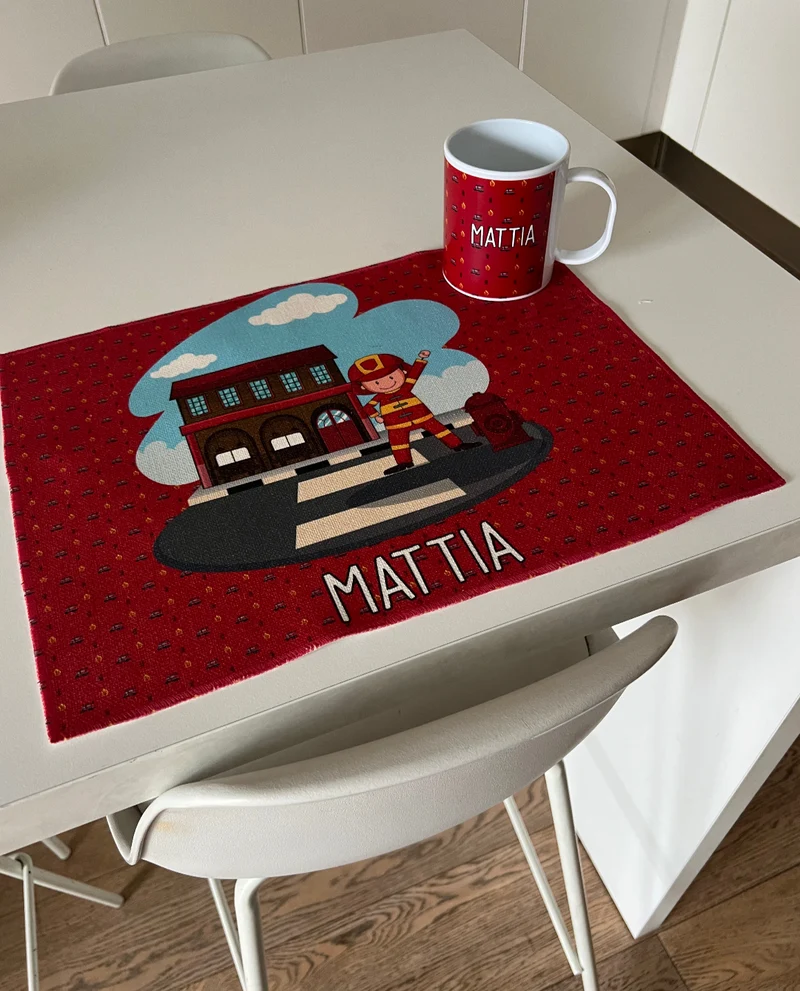 Set Tovaglietta in Canvas con Bicchiere Personalizzato