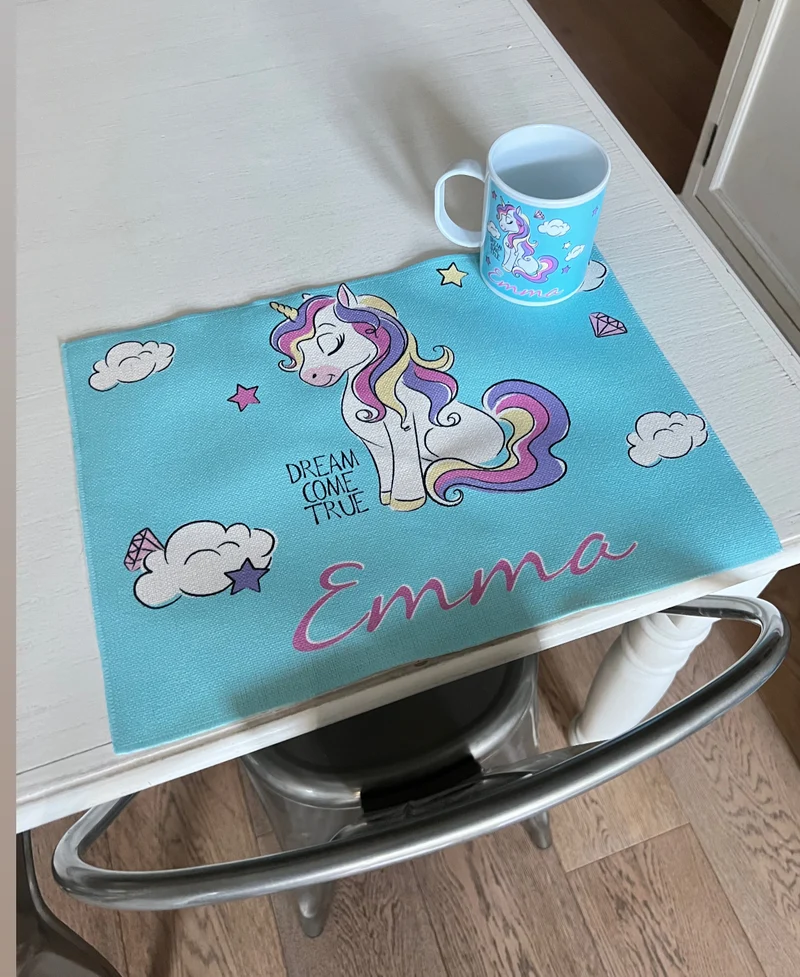 Set Tovaglietta in Canvas con Bicchiere Personalizzato