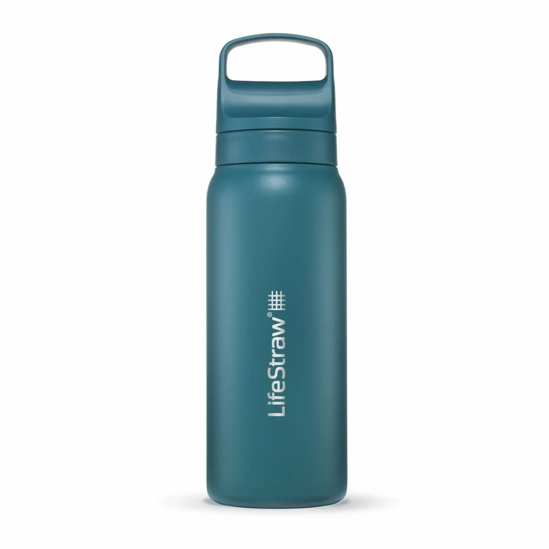Gourde filtrante isotherme en inox - Go Series 70cl (bleu lagune)