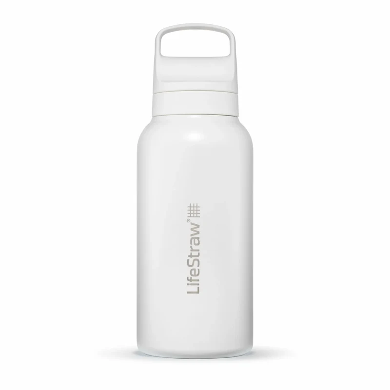Gourde filtrante isotherme en inox - Go Series 1L (blanc polaire)
