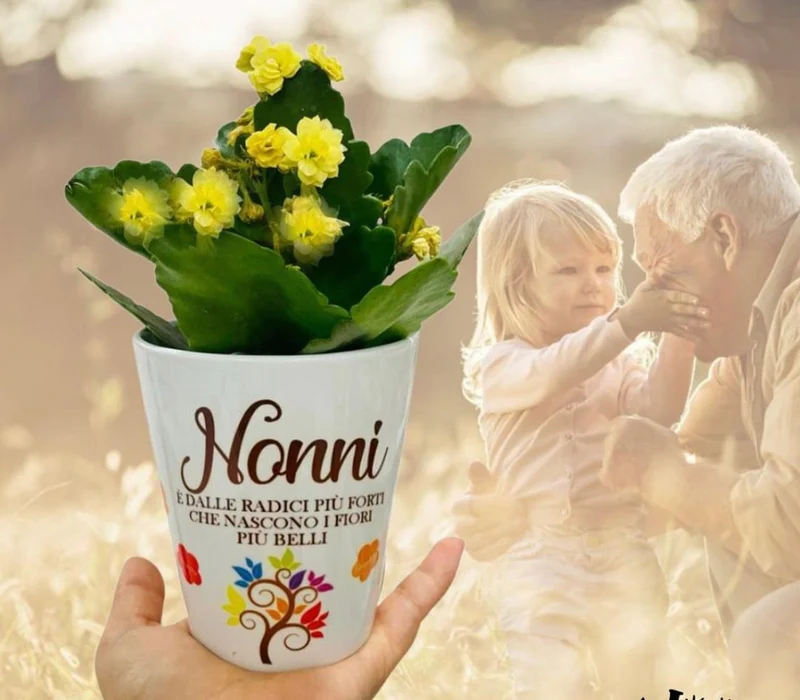 Vaso per i Nonni in ceramica Personalizzato