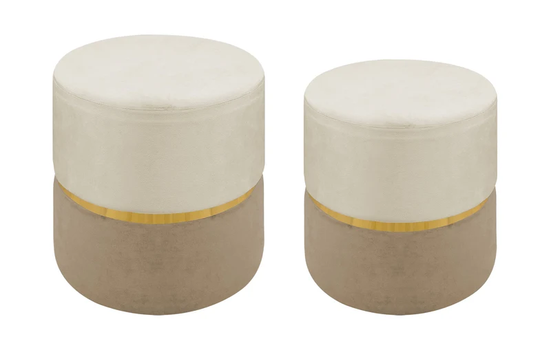 Set 2 Pezzi Coppia Di Pouf Cilindro Poggiapiedi Il Gruppone