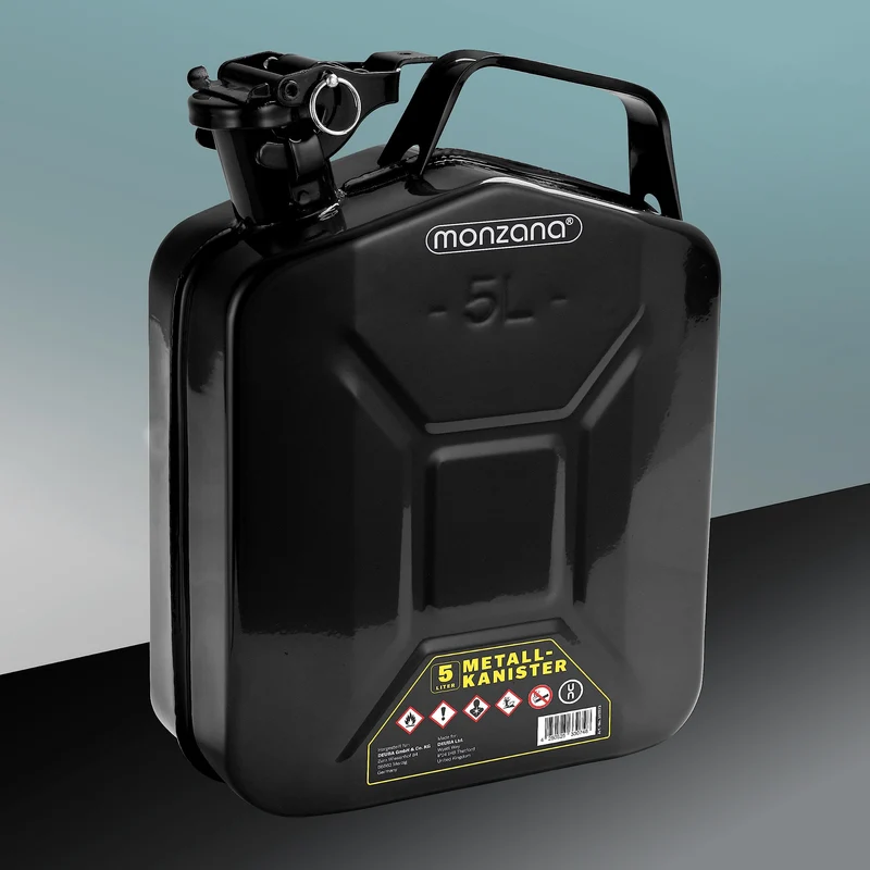 MONZANA® Tanica Benzina da 5 L Chiusura di Sicurezza Approvazione ONU Tanica di Gasolio in Metallo Contenitore Acciaio Carburante