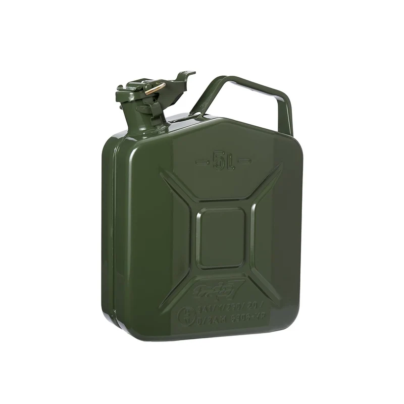 Oxid7® Tanica di carburante verde da 5 litri in metallo con tappo a baionetta | Adatta a benzina, diesel e bioetanolo | Tanica di benzina da 5 litri con omologazione UN e testata