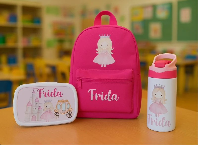 Set Bimba Zaino - Borraccia - Porta merenda