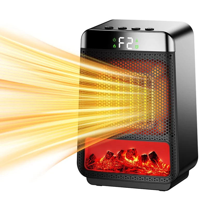 Anluomania Termoventilatore, 800W/1500W Stufetta Elettrica Basso Consumo, Stufa Elettrica Ceramica, 1/2/4/8H Timer, Display LED, Protezione da Surriscaldamento e Ribaltamento, Per Desktop Ufficio