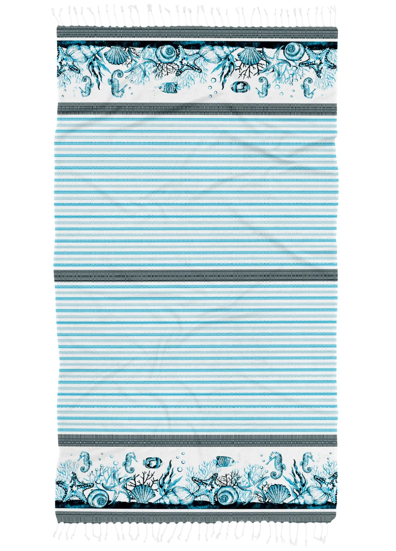 Telo Mare Con Frange Asciugamano Da Spiaggia Misura Grande 90x190 Cm Assorbente In Morbido Cotone Leggero Stampe Moderne Anti Sabbia Lettino Vacanze Piscina