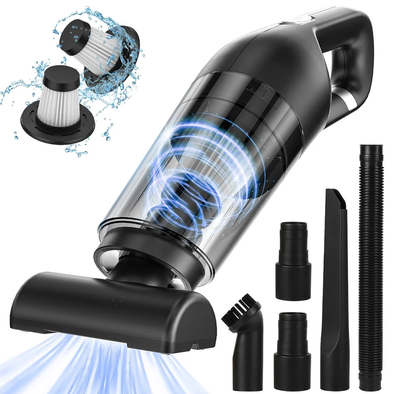 Czemo Aspirabriciole Senza Fili Potente 9000pa 120W Aspirapolvere Auto, Mini Aspirapolvere Portatile per Auto Ricaricabile Aspira Briciole USB Aspirapolvere a Mano per Casa Auto Ufficio