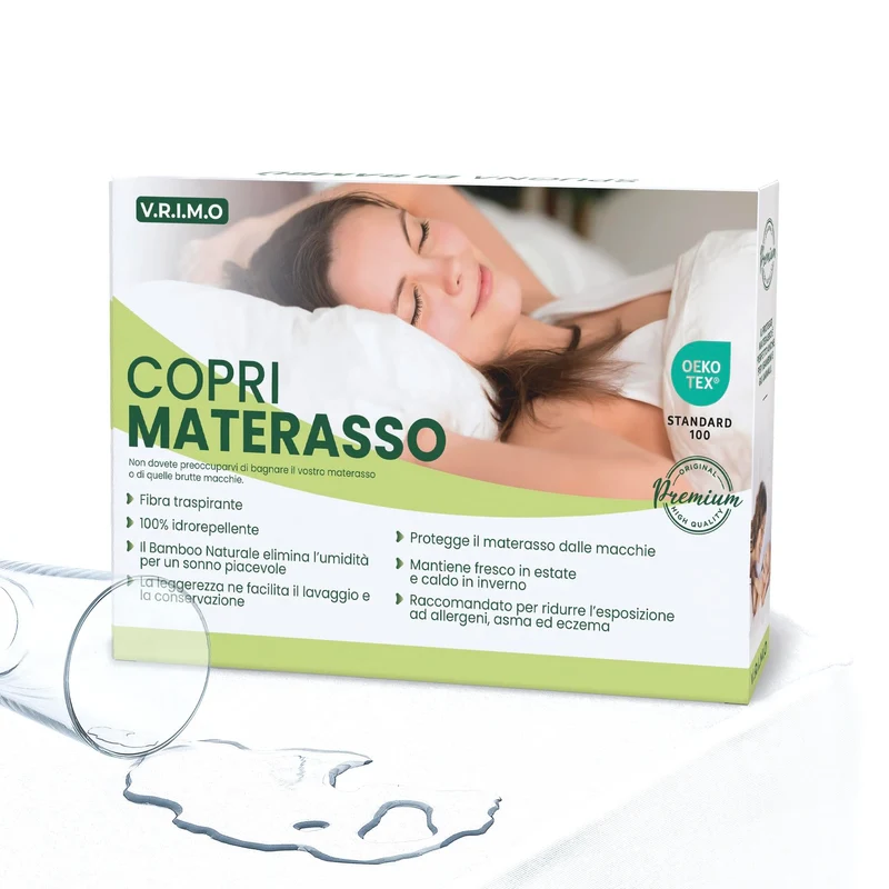 Coprimaterasso Una Piazza E Mezza 120 X 190 Impermeabile - Tessuto Spugna Di Bambù Naturale Super Morbido - Angoli Elastici Fino a 30 cm - Rinfrescante, Traspirante, Silenzioso, Antiacaro, Anallergico