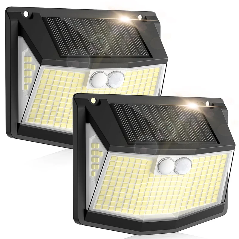 Lampada solare per esterni, rilevatore di movimento: 248 LED solare per esterni, proiettore con sensore di movimento, 3 modalità a 270°, illuminazione di sicurezza, senza fili, IP65, impermeabile, per