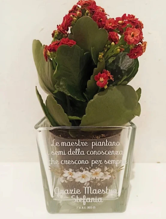 Vaso per Maestra in Vetro Personalizzato