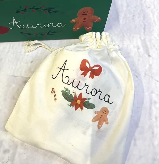 Sacchetta in cotone Personalizzata per Natale