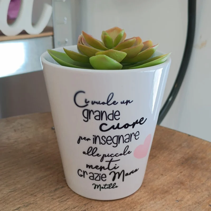 Vaso per Maestra in ceramica Personalizzato